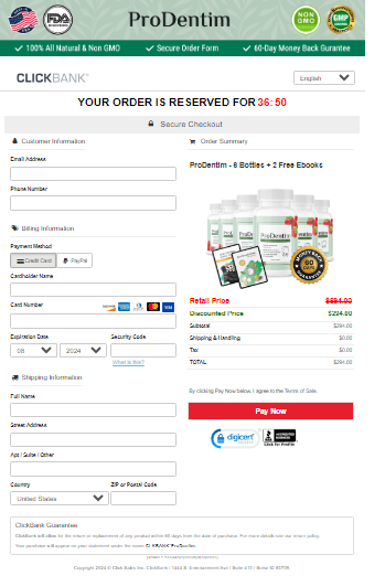 ProDentim Secured order page